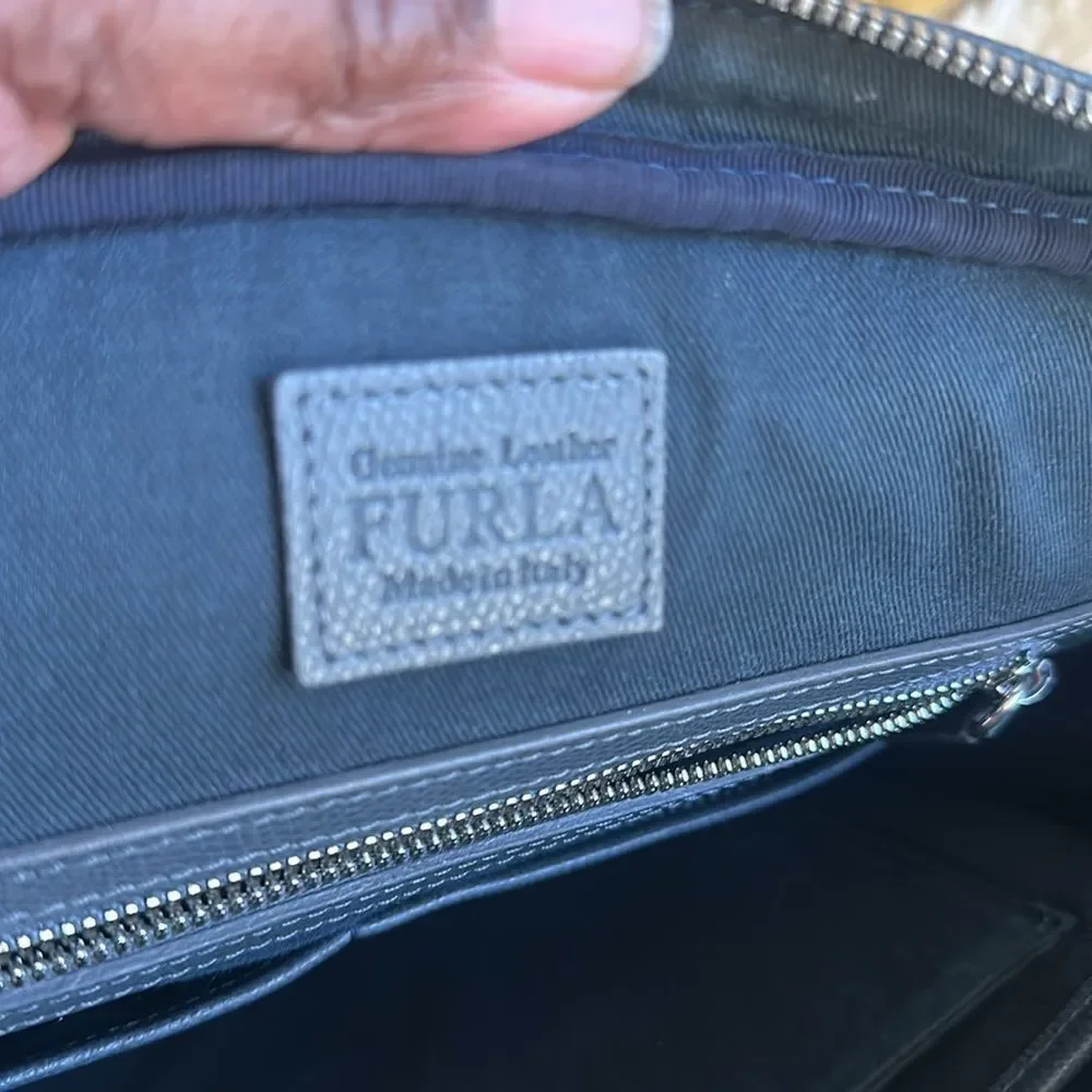 Furla Leather Business Bag Briefcase Blue (unisex)